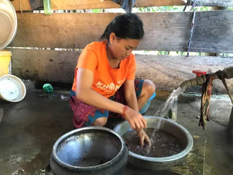 Kochende Frau Vietnam