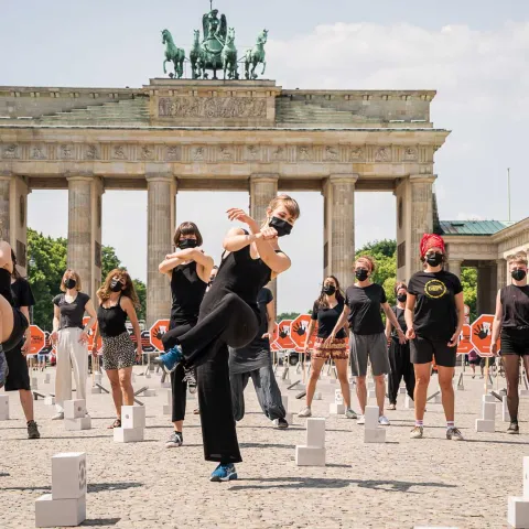 Performance zur Protestaktion