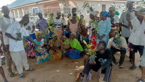 Landwirte bei einer Schulung in Ghana